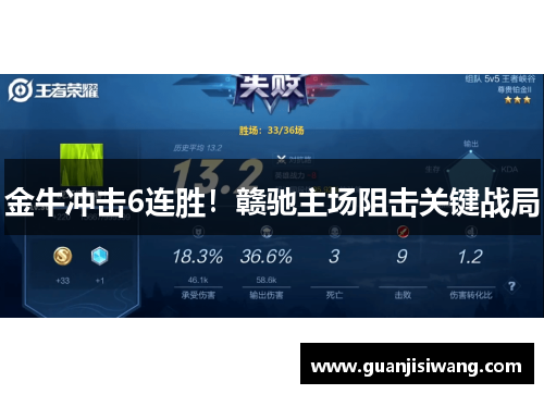 金牛冲击6连胜！赣驰主场阻击关键战局